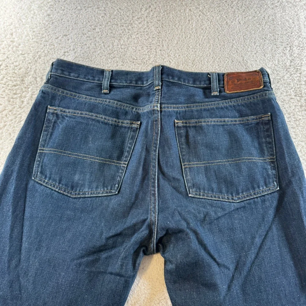 Vintage Polo Ralph Lauren Jeans Mens 36x32 Blue Denim Classic Fit Preppy Casual